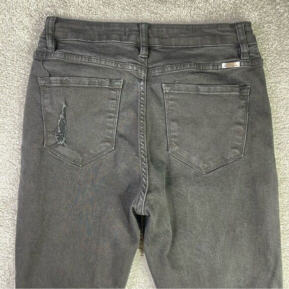 KanCan Jeans Women's 28 Black Skinny High Rise Stretch Distressed Frayed Ankle - Picture 6 of 14